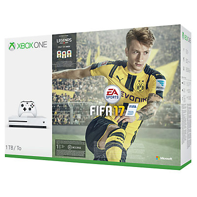 Microsoft Xbox One S Console, 1TB, with FIFA 17